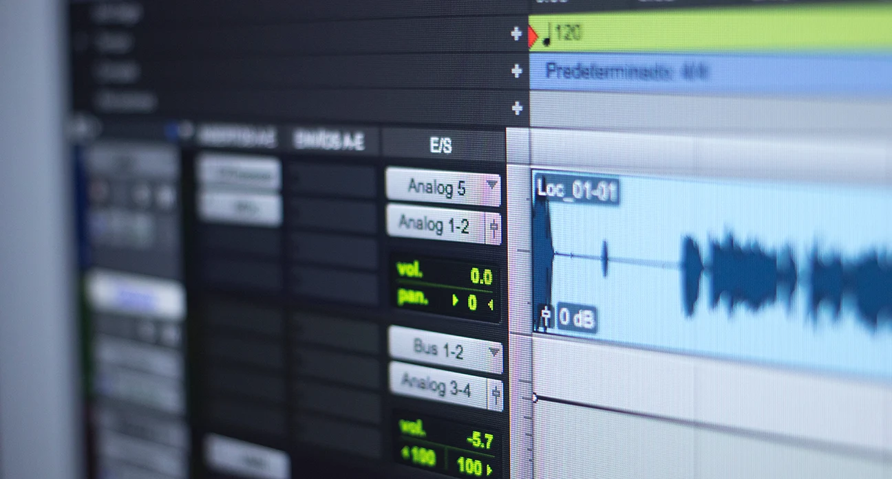 Audio Editing computer screen